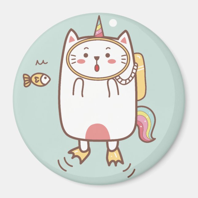 Unicorn Cat Magnet (Framsidan)