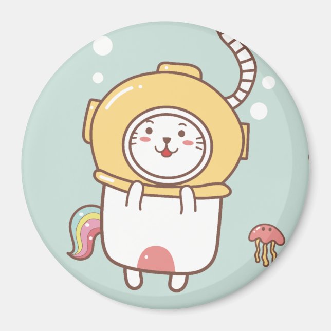 Unicorn Cat Magnet (Framsidan)