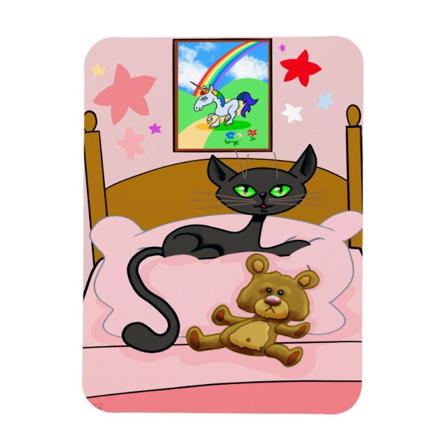 Unicorn, Cat och Nalle Magnet (Vertikal)