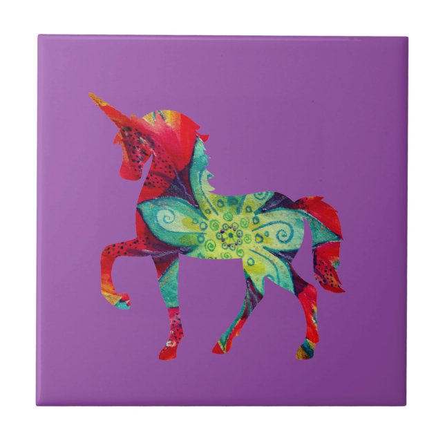 Unicorn Ceramic Photo Tile Kakelplatta (Framsidan)