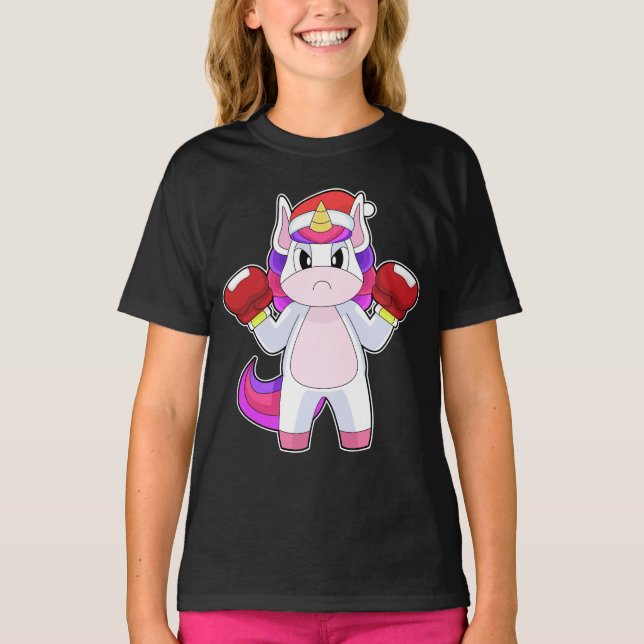Unicorn Christmas Boxing T Shirt (Framsida)
