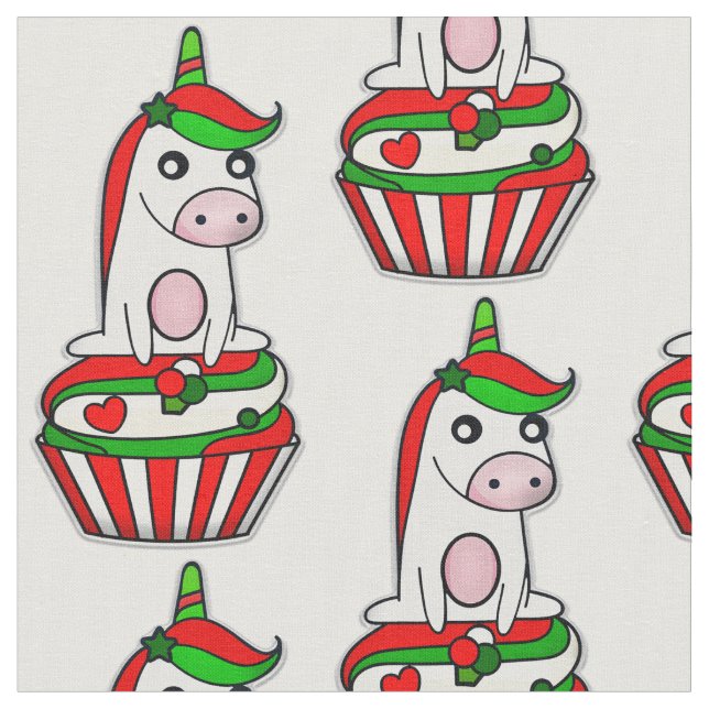 Unicorn christmas cuptårta tyg (Närbild)
