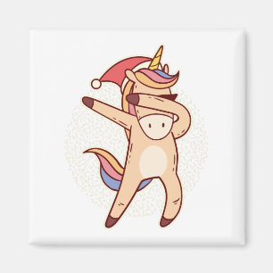 Unicorn christmas magnet
