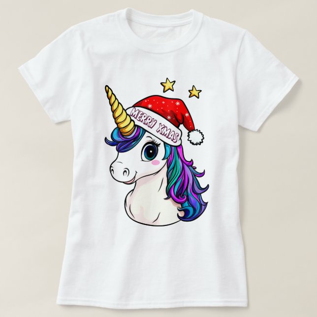 Unicorn Christmas T Shirt (Design framsida)