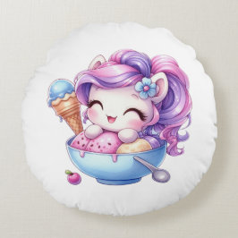 unicorn circle cushion rund kudde