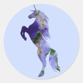 Unicorn Classic Round Sticker, Glossy Runt Klistermärke