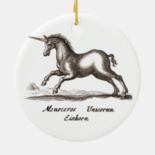Unicorn Classic Running Magic Woodland Creature Julgransprydnad Keramik