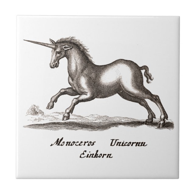 Unicorn Classic Running Magic Woodland Creature Kakelplatta (Framsidan)