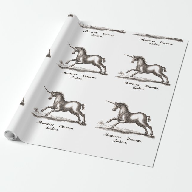 Unicorn Classic Running Magic Woodland Creature Presentpapper (Utrullad)
