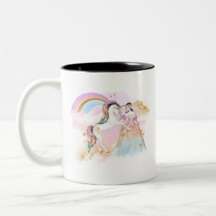 Unicorn Clipart Rainbow Fairytale Två-Tonad Mugg