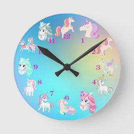 Unicorn Clock Rund Klocka