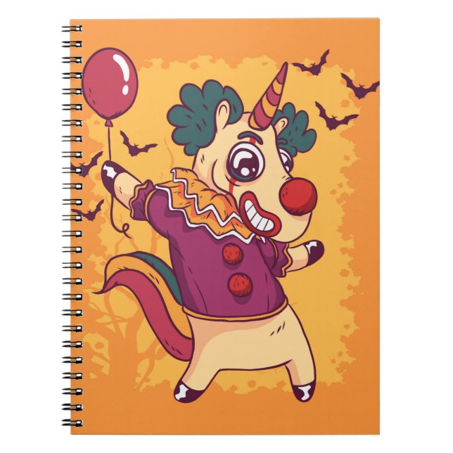 Unicorn Clown Anteckningsbok (Framsidan)