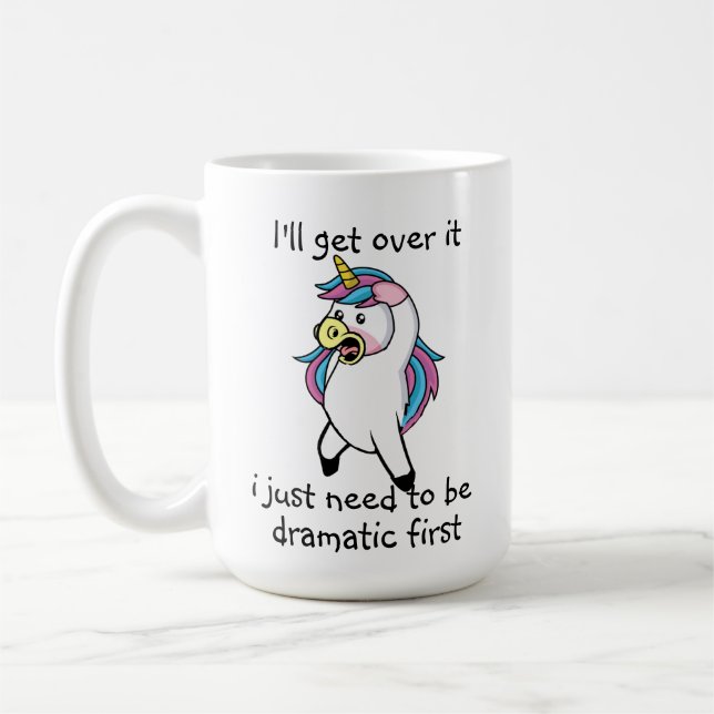 Unicorn Coffee Mugg - Whimsical Drama Queen Gift M (Vänster)