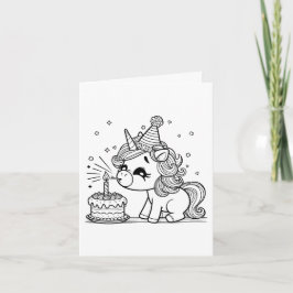 Unicorn Coloring Bilder for Birthday Favor Bag Inbjudan