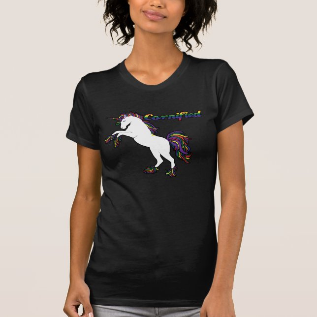 Unicorn Cornified och Anpassade Tee Shirt (Framsida)