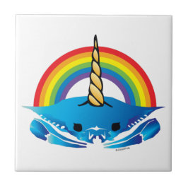 Unicorn Crab under regnbågen Kakelplatta