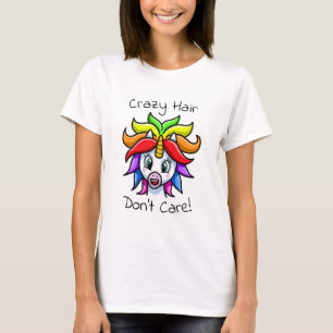 Unicorn Crazy Hair bryr sig inte om kul T Shirt