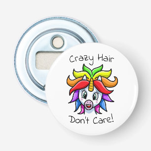 Unicorn Crazy Hair bryr sig inte om roligt Flasköppnare