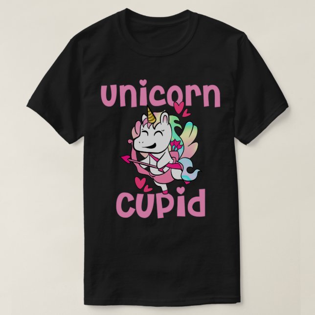 Unicorn cupid Valentine unicorn T Shirt (Design framsida)