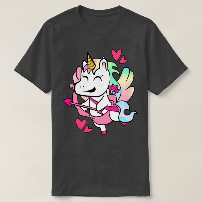 Unicorn cupid Valentiness unicorn T Shirt (Design framsida)