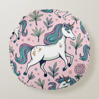 Unicorn cushien rund kudde
