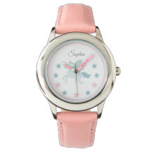 Unicorn Custom Name Cute Pink Blue