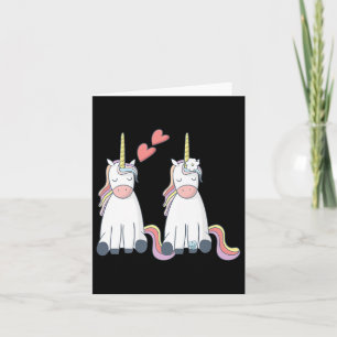 Unicorn Cute Bride och Groom Inlove Kort
