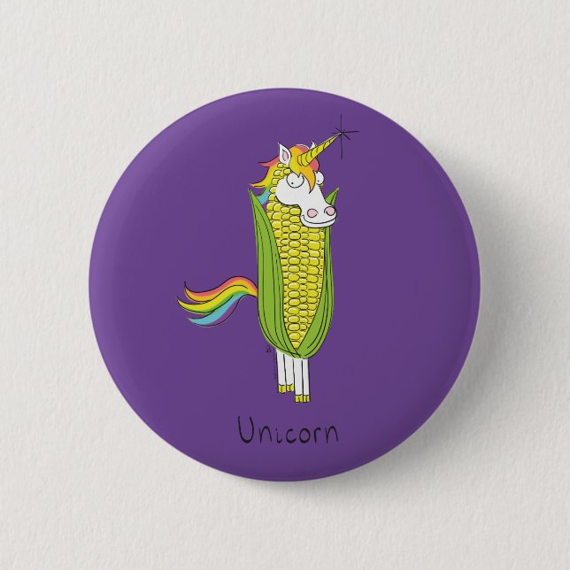 Unicorn Cute Kids Funny Pun Knapp (Framsida)