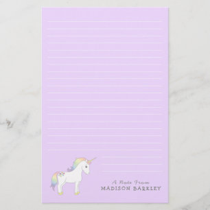 Unicorn Cute Kids Pastel Brevpapper