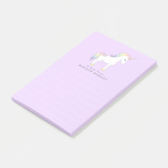 Unicorn Cute Kids Pastel Post-it Block (Vinklad)