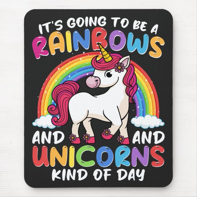 Unicorn Cute Whimsical Funny Rainbows and Unicorns Musmatta (Framsidan)