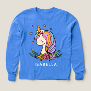 Unicorn Cute Whimsical Girly Personlig Namn T Shirt