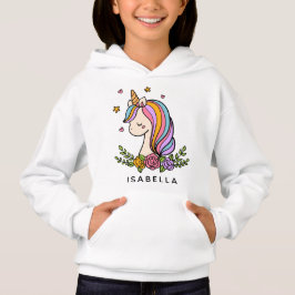 Unicorn Cute Whimsical Girly Personlig Namn T Shirt