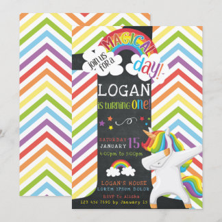 Unicorn Dab Birthday-inbjudan Inbjudningar