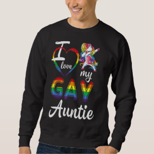 Unicorn Dabbin Accepterar support Hjälp LGBT I Kär Lång Ärmad Tröja