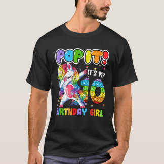 Unicorn Dabbing 10 Years 10th Birthday Pop T Shirt