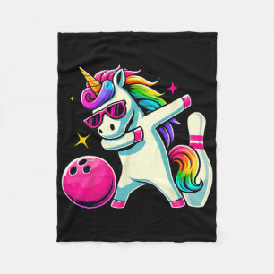 Unicorn Dabbing Bowling Birthday Girls Fleecefilt