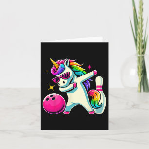 Unicorn Dabbing Bowling Birthday Girls Kort