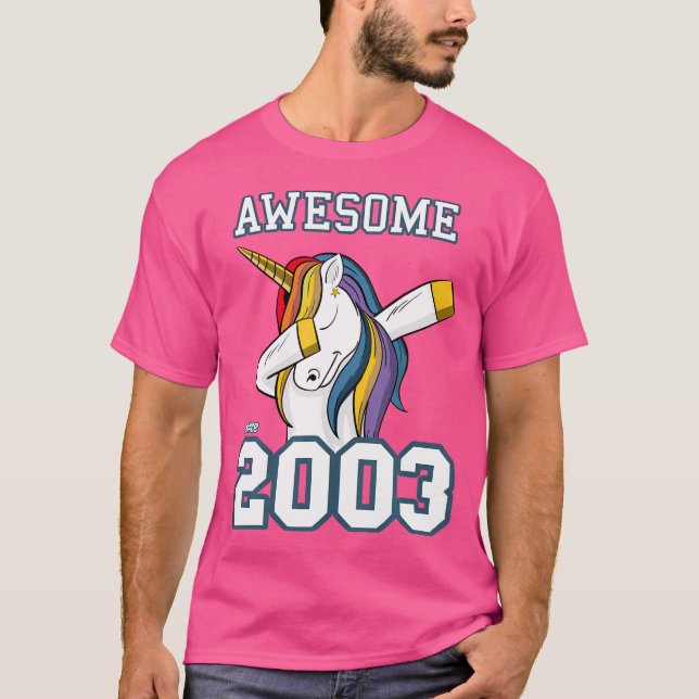 Unicorn Dabbing Fantastisk sedan 2003 T Shirt (Framsida)