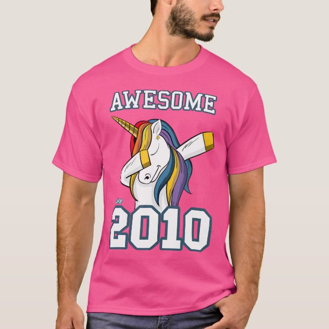 Unicorn Dabbing Fantastisk sedan 2010, Hip Ho T Shirt (Framsida)