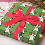 Unicorn Dabbing Festive Helgdag jul Presentpapper<br><div class="desc">Den här designen har skapats med digitalteknik. Det kan vara personlig genom att klicka på anpassningsknappen och ändra färg, lägga till namn, initialer eller ord. Kontakta mig på colorflowcreations@gmail.com om du vill ha denna design på en annan produkt. Köp min ursprungliga abstrakt-akrylmålning för försäljning på www.etsy.com/shop/colorflowart. Se fler av mina...</div>