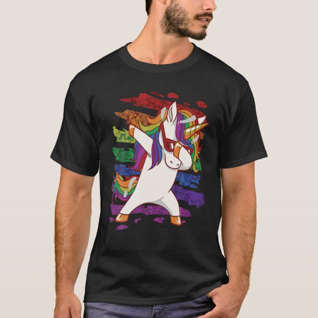 Unicorn Dabbing Pose T Shirt (Framsida)