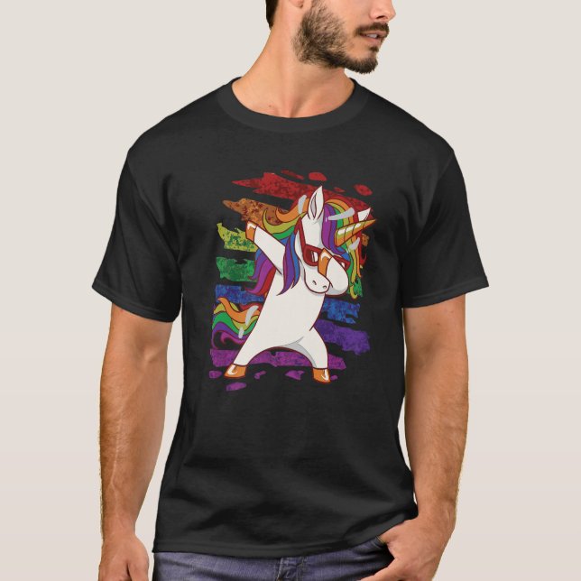 Unicorn Dabbing Pose T Shirt (Framsida)