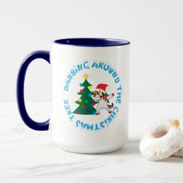 Unicorn Dabbing runt Julgran Funny Mugg