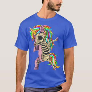 Unicorn Dabbing Skeleton Costume Funny Halloween S T Shirt