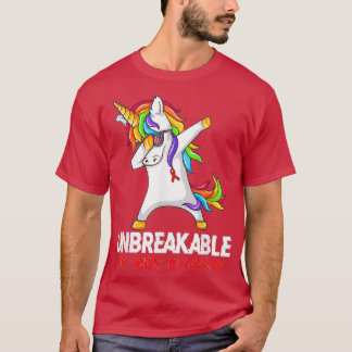 Unicorn Dabbing Unbryable Hiv Aids Warrior Ribbo T Shirt