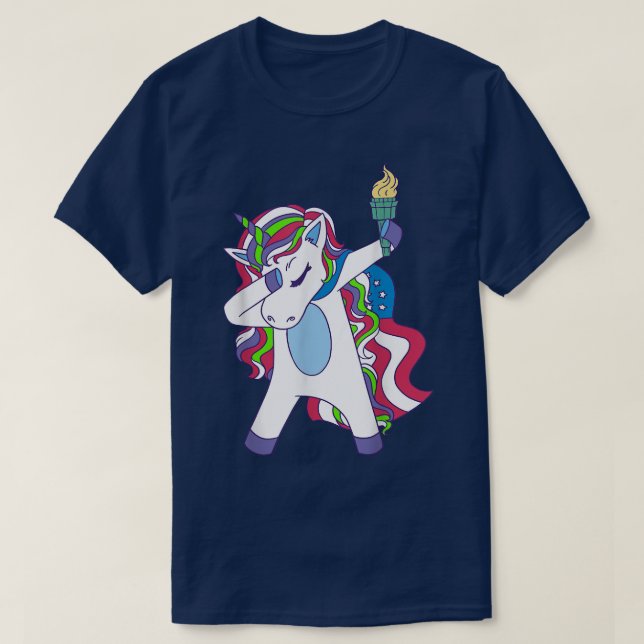 Unicorn Dabbing USA Patriotin Womens Unicorn T Shirt (Design framsida)