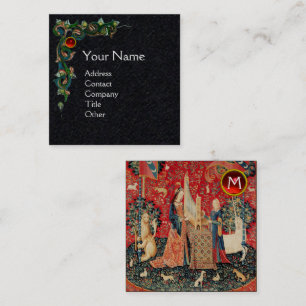 UNICORN,DAM PLAYORGAN,GEMSTONE MONOGRAM Black Fyrkantigt Visitkort