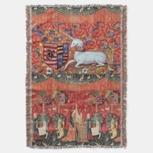 UNICORN, DAM SPELANDE ORGAN MED DJURMONOGRAM FILT