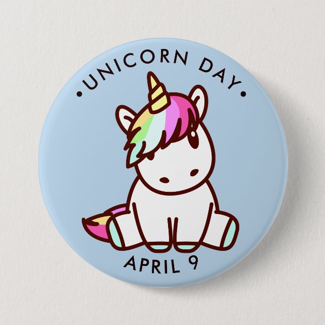 Unicorn Day, gullig kawaii-encorn Knapp (Framsida)